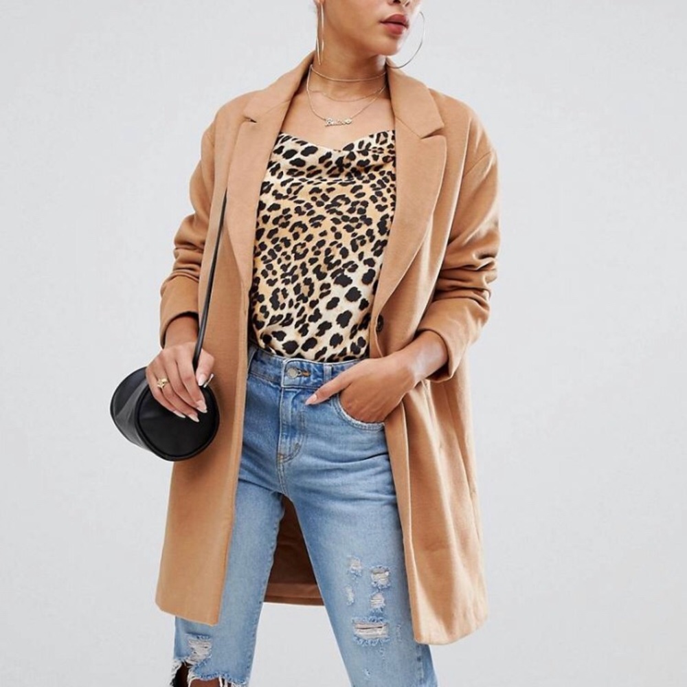Camel winter coat by Boohoo